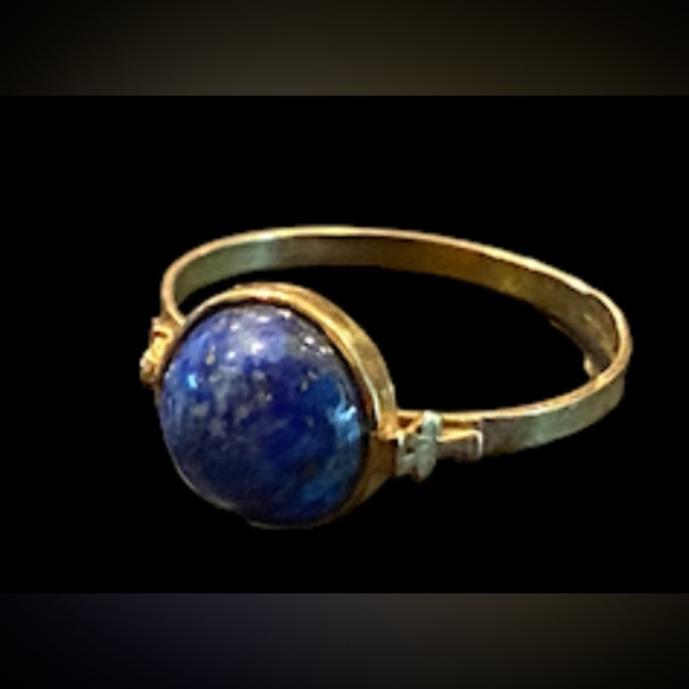 LAST CHANCE 🔥 14K Solid Yellow Gold Lapis Ankh Ring #8042